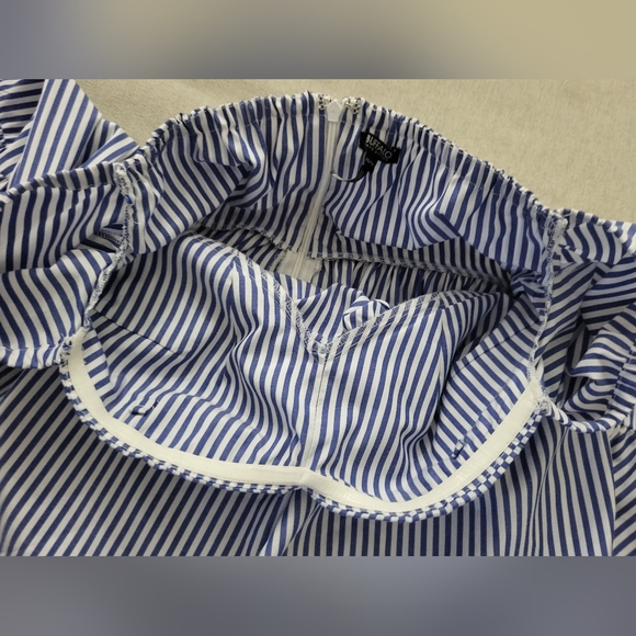 Sweet heart off-shoulder pinstripe baby doll top XS Buffalo - Picture 7 of 7